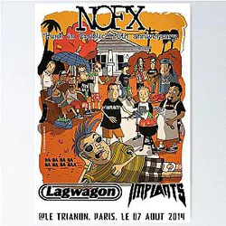 NOFX – Punk in Drublic 20-Year Show Art in Paris with Lagwagon Poster