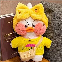 30cm White LaLafanfan Cafe Duck Special Deliver Stuffed Animal Plush
