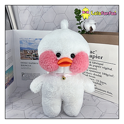 30cm White Lalafanfan Duck Without Clothes With Bell Plush