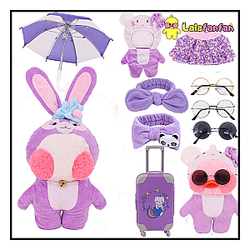 30Cm Lalafanfan Purple Series Animal Clothes Yellow Duck Cute Clothes Set