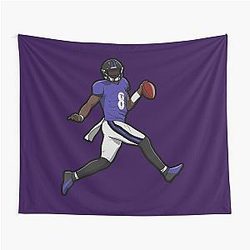 Lamar Jackson Running Touchdown Tapestry