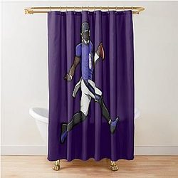 Lamar Jackson Running Touchdown Shower Curtain