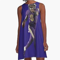 Lamar Jackson Ravens Throw A-Line Dress