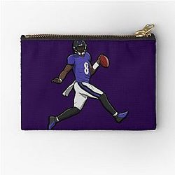 Lamar Jackson Running Touchdown Zipper Pouch