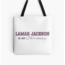 Lamar Jackson Baltimore Ravens Fantasy Football NFL Tote Bag