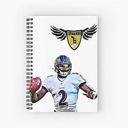 Lamar Jackson and Baltimore Ravens Spiral Notebook