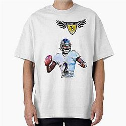 Lamar Jackson and Baltimore Ravens Oversized T-Shirt