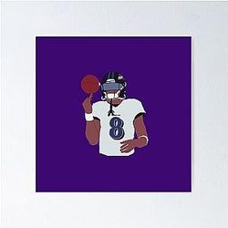 Lamar Jackson With Football Poster