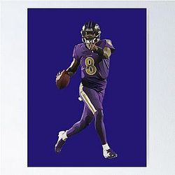 Lamar Jackson Ravens Throwback Poster
