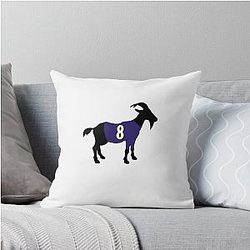 Lamar Jackson GOAT Throw Pillow