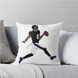 Lamar Jackson Celebrating Throw Pillow