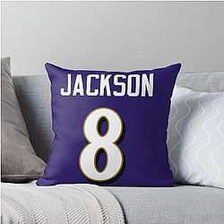 Lamar Jackson 8 Ravens Throw Pillow
