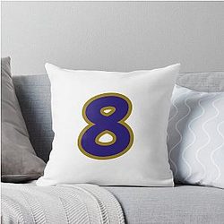 Lamar Jackson Number 8 Throw Pillow