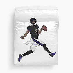 Lamar Jackson Celebrating Duvet Cover