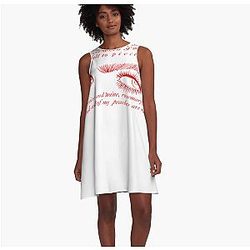 Lana Del Rey Cherry Lyrics A-Line Dress 프리미엄 머치 스토어