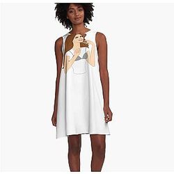 Lana Del Rey Comic Book Estilo A-Line Vestido Premium Merch Store