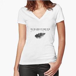 Lana Parrilla's Feathers Fitted V Neck T Shirt