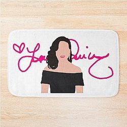 Lana Parrilla Drawing Hot Pink Signature Background Bath Mat