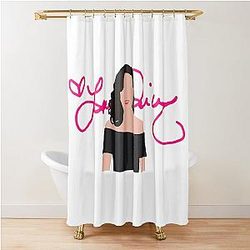 Lana Parrilla Drawing with Hot Pink Signature Background Shower Curtain