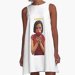 Lana Parrilla with a halo A Line Dress