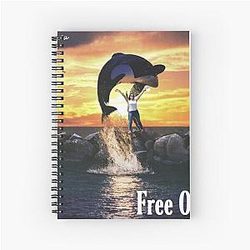 Free Orcas by Lana Parrilla Spiral Notebook