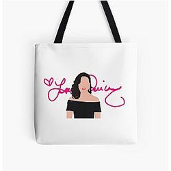 Lana Parrilla Drawing with Hot Pink Signature Background All Over Print Tote Bag