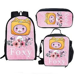 LankyBox Foxy Boxy Creative Fashion Print 3pcs/Set Pupil School Bags