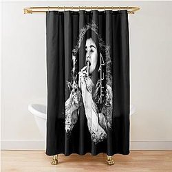 Lauren Jauregui black logo Shower Curtain