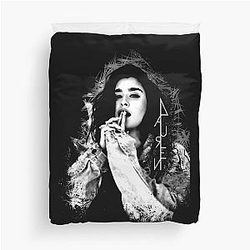 Lauren Jauregui black logo Duvet Cover