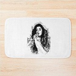 Lauren Jauregui Black and White Logo Bath Mat