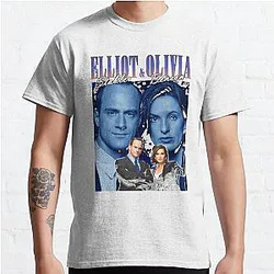 Elliot Stabler and Olivia Benson Vintage 90s , Law and Order Fan Retro Valentine Couple Tee E Classic T-Shirt