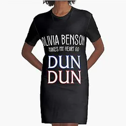 Olivia Benson Makes My Heart Go DUN DUN, Law & Order SVU Design Graphic T-Shirt Dress