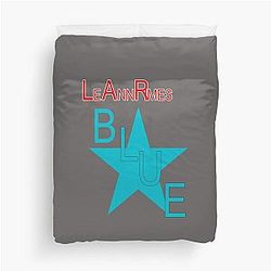 1996 LeAnn Rimes Vintage One Way Ticket Because I Can Era Blue Album Classic 90s Duvet Cover
