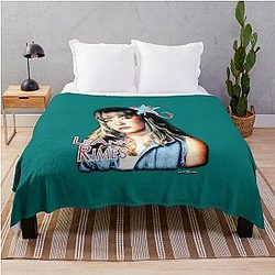 1996 LeAnn Rimes Vintage One Way Ticket Era Blue Album Promo Classic 90s Throw Blanket