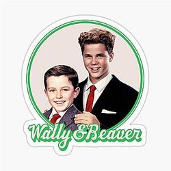 Wally and Beaver Leave It Beaver Sticker