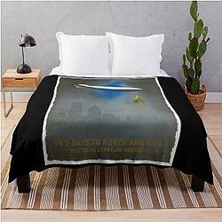 In 2 Days To North America Zeppelin Throw Blanket