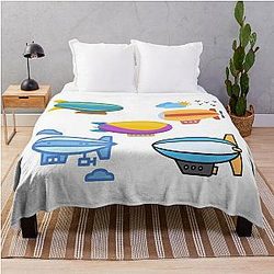 zeppelin stickers Throw Blanket