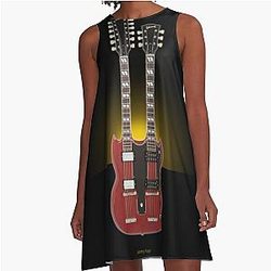 Guitar Zeppelin A-Line Dress
