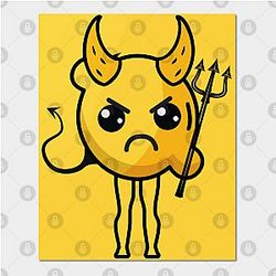 Lemon Demon Posters - Cute Angry Devil Lemon Demon Poster TP3010