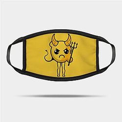 Lemon Demon Face Masks - Cute Angry Devil Lemon Demon Flat Mask TP3010