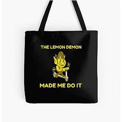 Lemon Demon Bags - The Lemon Demon Made Me Do It All Over Print Tote Bag