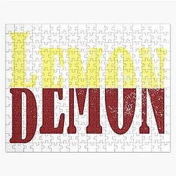 Lemon Demon Puzzles - Lemon Demon Fun Typography Design Jigsaw Puzzle