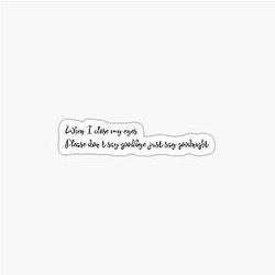Lennon Stella Goodnight Lyrics Sticker
