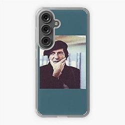 Leonard Cohen photo in beret - Black Samsung Galaxy Soft Case
