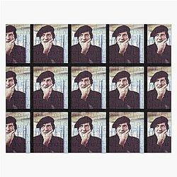 Leonard Cohen photo in beret - Black Jigsaw Puzzle