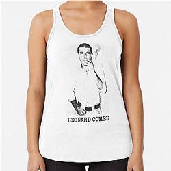 Leonard Cohen Retro Live Tribute Racerback Tank Top