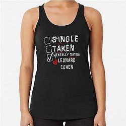 Mentally Dating Leonard Cohen Racerback Tank Top