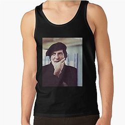 Leonard Cohen photo in beret - Black Tank Top