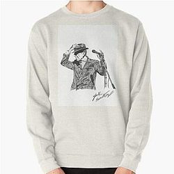 Leonard Cohen Original Hand Drawn Ink Print Pullover Sweatshirt
