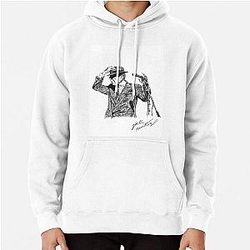 Leonard Cohen Original Hand Drawn Ink Print Pullover Hoodie